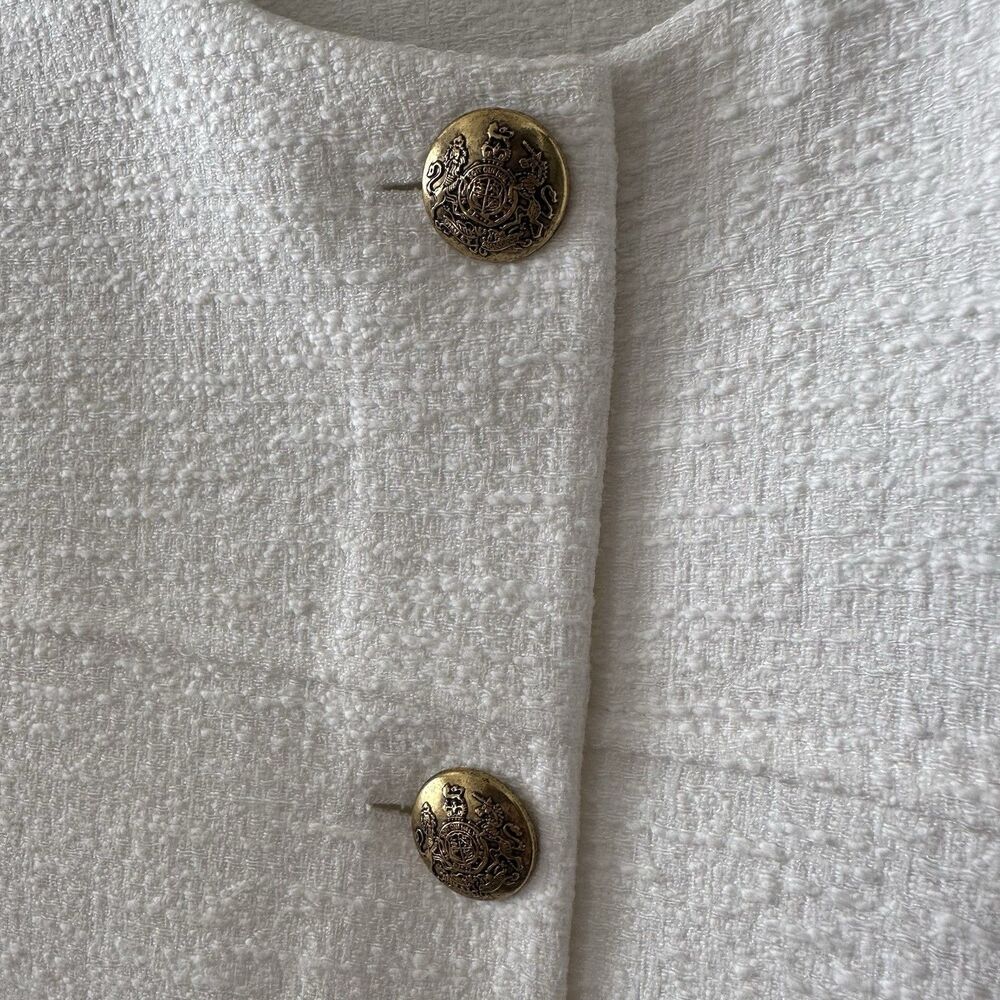 Citizens of Humanity Pia Cropped Jacket Sz Medium White Tweed Boxy Office - Picture 8 of 16